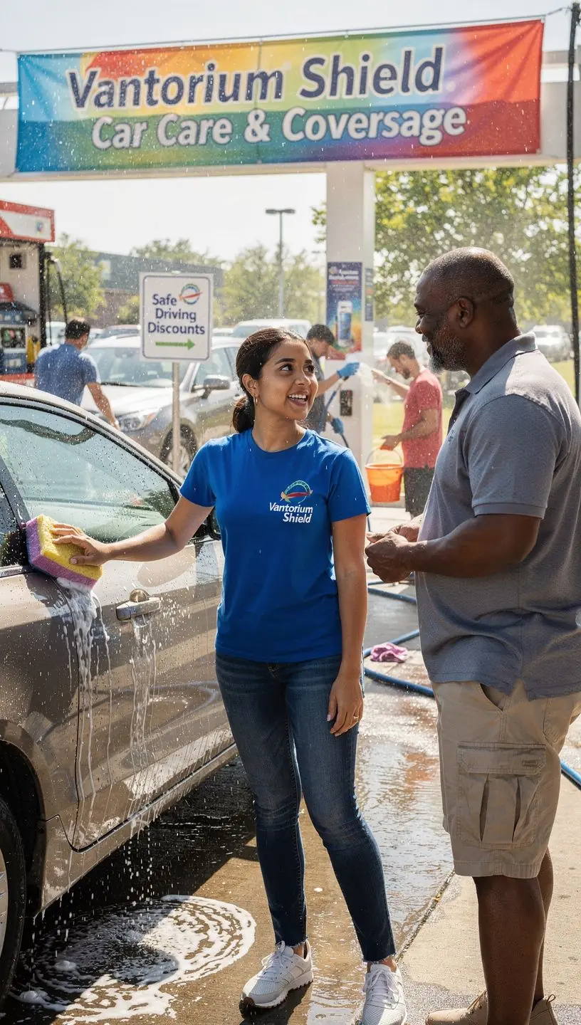 Obrazek przedstawiający rodzinę korzystającą z aplikacji mobilnej do zarządzania ubezpieczeniem samochodowym.