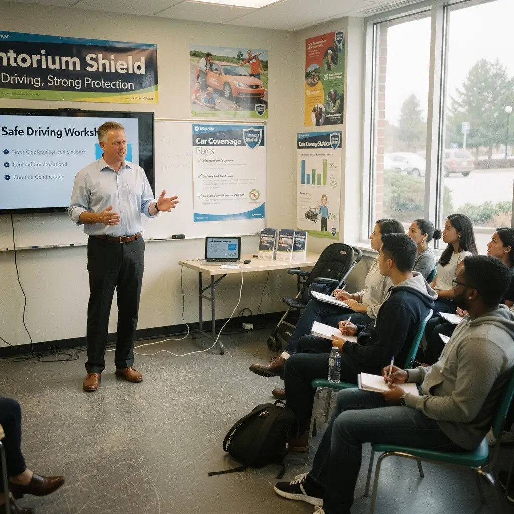 Grafika przedstawiająca różne opcje ubezpieczenia samochodowego z wykresami ilustrującymi oszczędności.