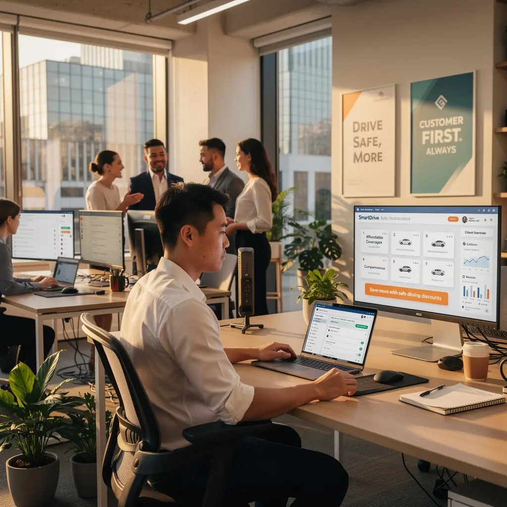 Zdjęcie samochodu na tle miasta, symbolizujące ubezpieczenia komunikacyjne.