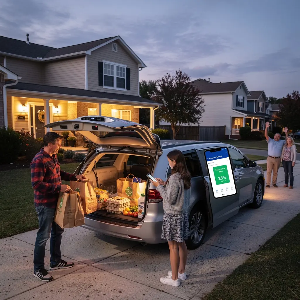 Plan ubezpieczenia samochodu z grafiką przedstawiającą pojazd w ruchu.