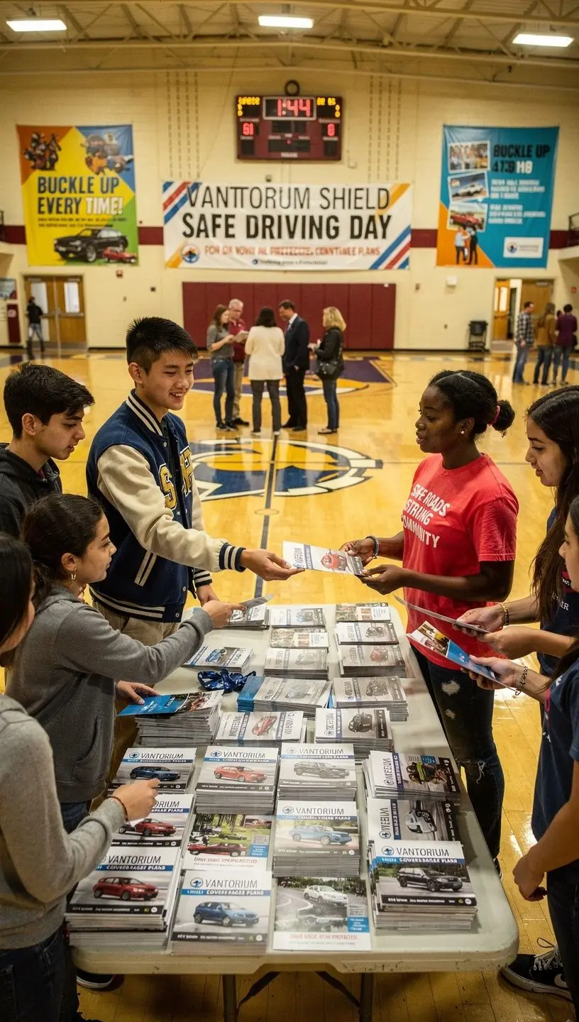 Grafika przedstawiająca nowoczesną aplikację mobilną do zarządzania polisami ubezpieczeniowymi i zgłaszania szkód.